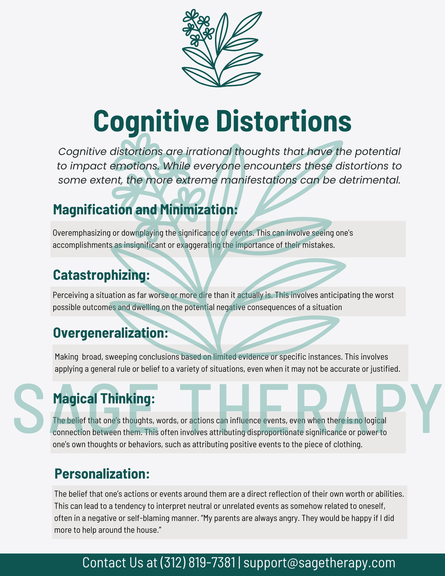 Cognitive Distortions (2 pages)