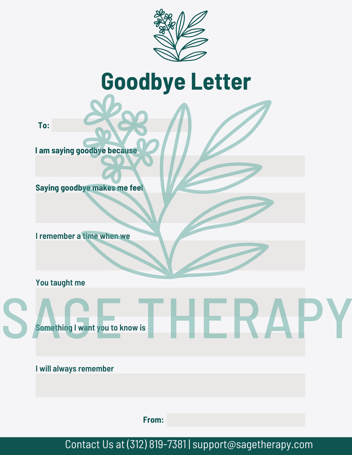 Goodbye Letter Template for Grief