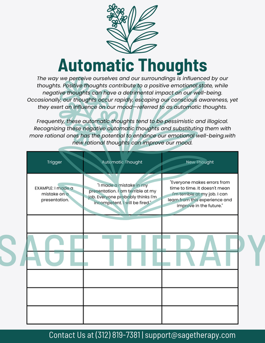 Automatic Negative Thoughts (2 pages)