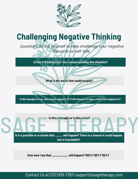 Challenging Negative Thinking (2 pages)