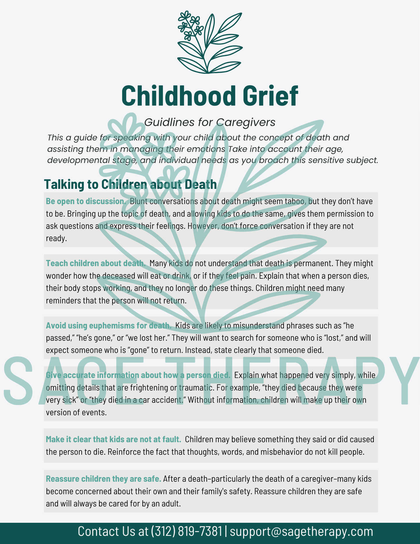 Childhood Grief (2 pages)