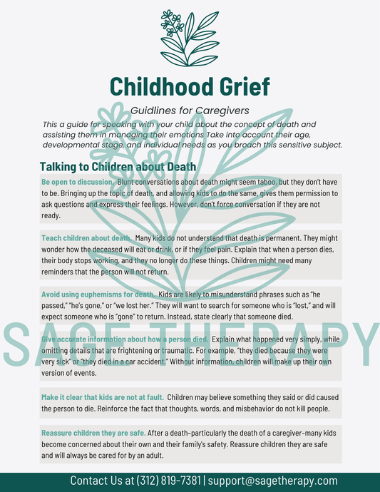 Childhood Grief (2 pages)