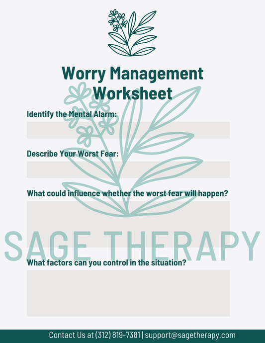 Worry Management Worksheet (2 pages)